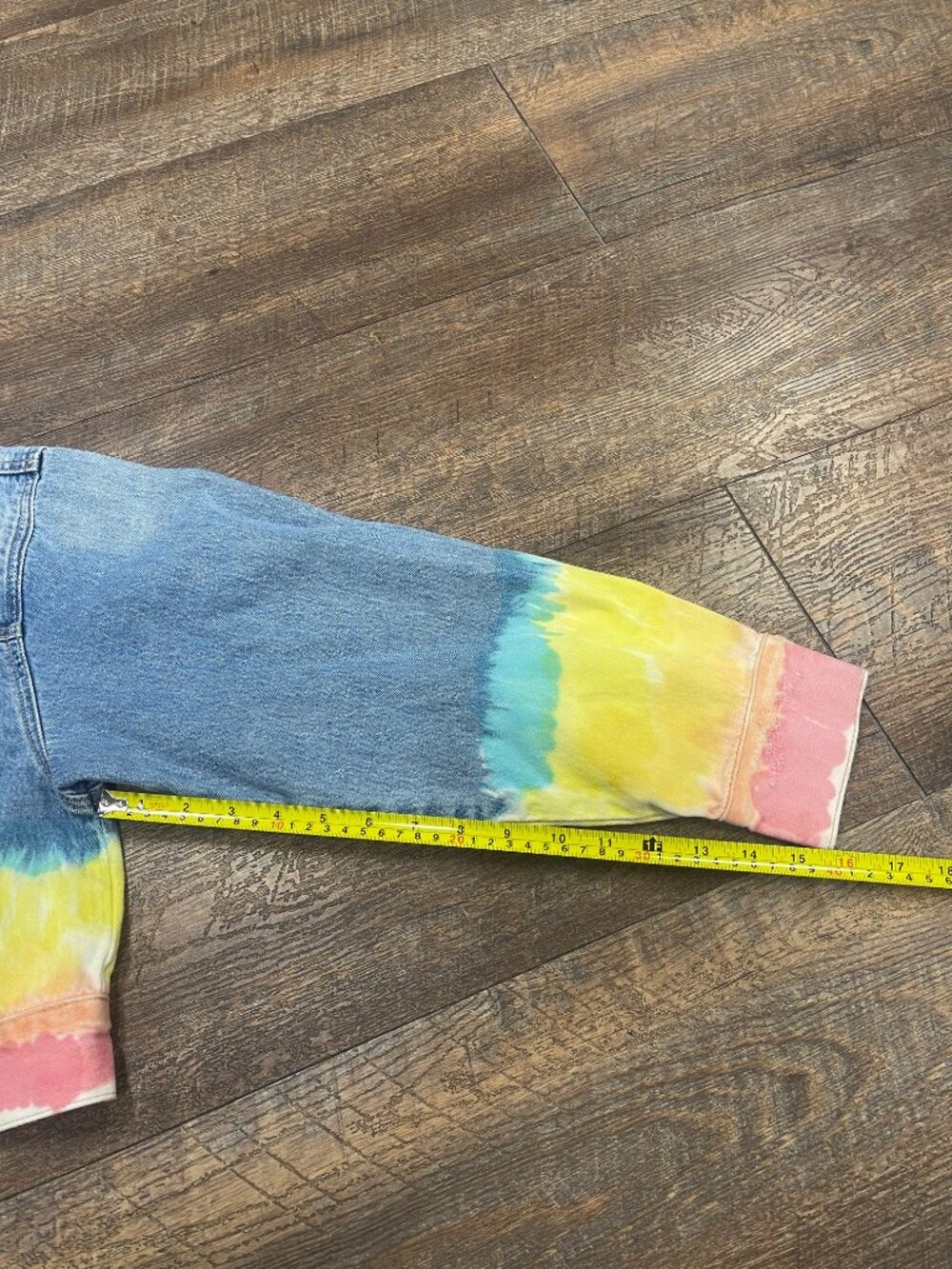 BLANKNYC Rainbow Dip Dye Cropped Denim Jacket Medium - Picture 8 of 8